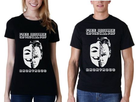 Free Julian Assange OR YOU WILL PAY!  Anonymous Wikileaks Hacker t shirt Cheap